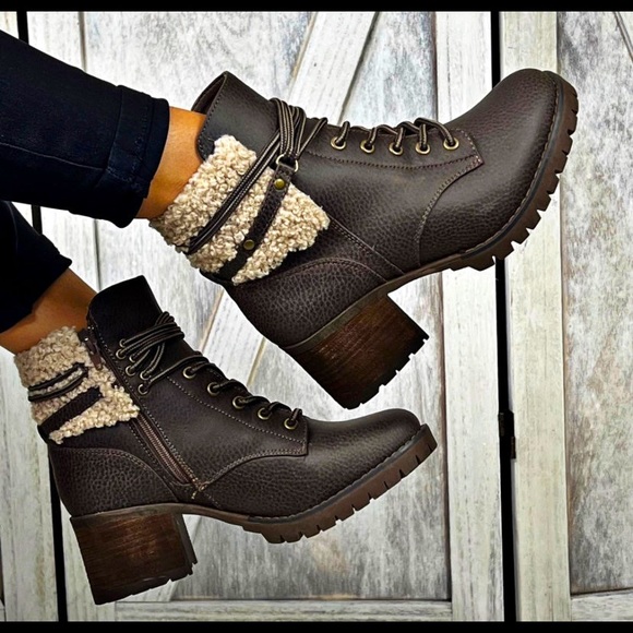 NEW VERY G OLIVIA 2 women’s chocolate boots sz 6 ankle booties Sherpa NIB shoes - Picture 7 of 7